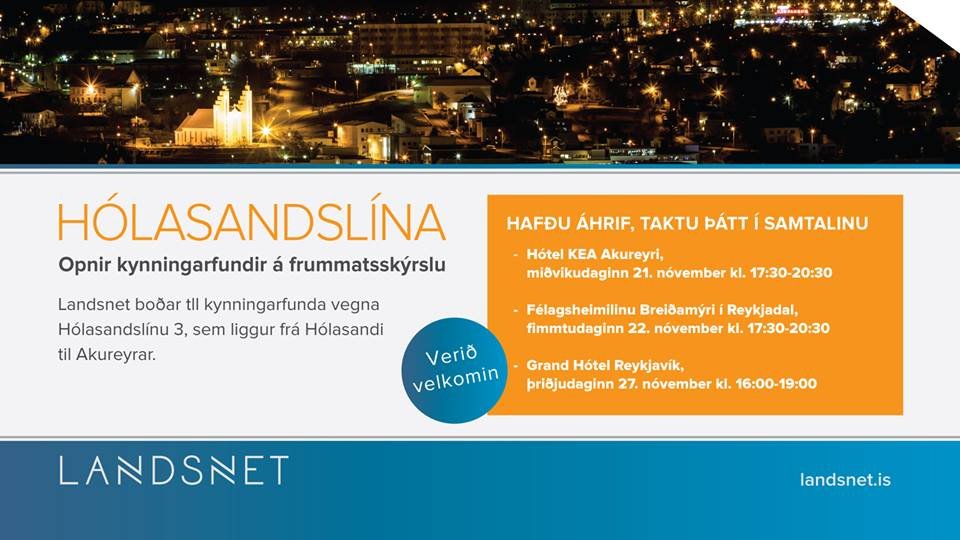 Hólasandslína - Opinn kynningarfundur um frummatsskýrslu á Breiðumýri 22. nóvember kl. 17:30