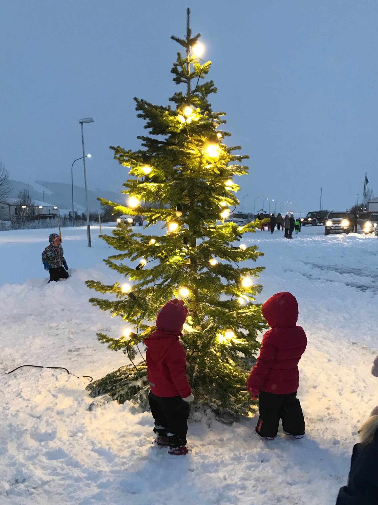 Kveikt á jólatrénu við Kjarna